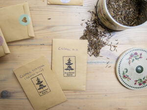 Foto van de zakjes met zaden